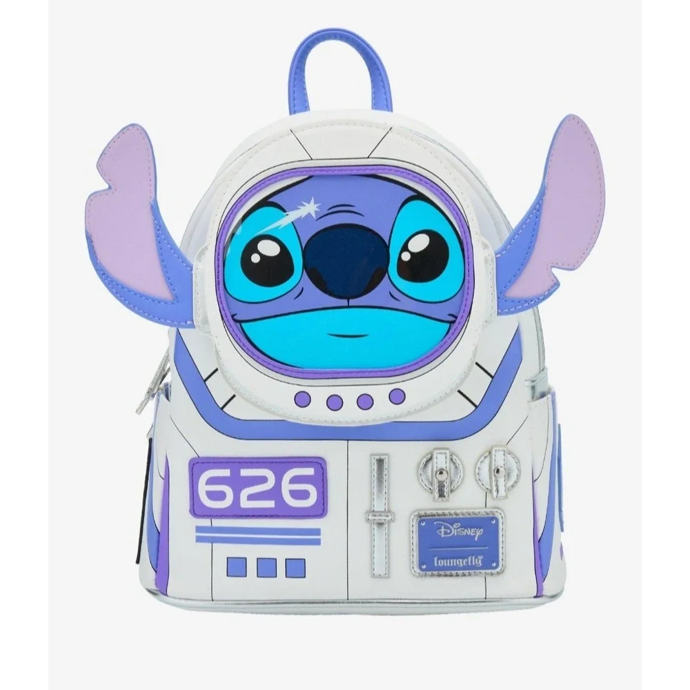 NEW! Loungefly Lilo & Stitch Spaceman Astronaut 626 Figural‎ Backpack Metallic
